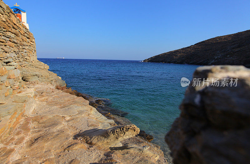 希腊Kea (Tzia)岛的海滩